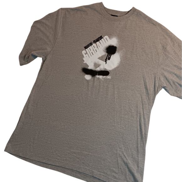 Marithe Francois Girbaud Vintage Tee 2XL Gray New York+Paris Art Paint Street - Picture 1 of 12